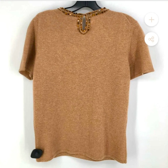 $1900 Oscar De La Renta Embellished Brown Women's Sweater - Picture 5 of 6
